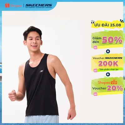 Sports Tank Top Nam Skechers Running Performance Sports Tank Top - SP126M092-0018