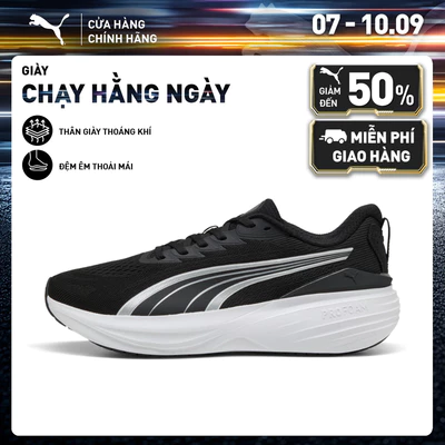 Giày Chạy Bộ PUMA Unisex Scend Pro 3 Black-White-Silver Màu Đen