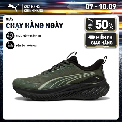 Giày Chạy Bộ PUMA Unisex Pounce Lite 2 Trail Moss Veil-Soft Grass-Black Màu Xanh Lá