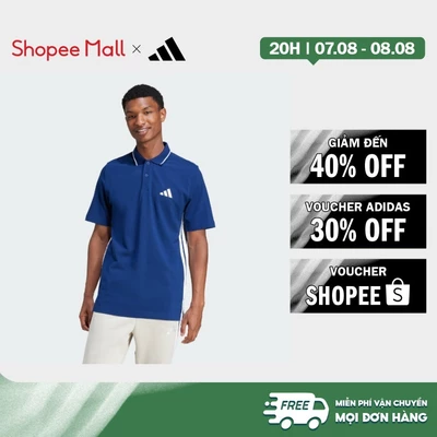 [Duy nhất 8.8 - VOUCHER 30%]adidas Phong cách sống Áo Polo Vải Piqué 3 Gạch Essentials Nam Màu xanh da trời JE6382