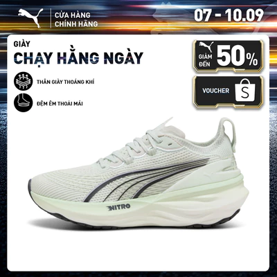Giày Chạy Bộ PUMA Nữ ForeverRun NITRO 2 Wns Sage Frost-Dusky Gray Màu Xanh Lá