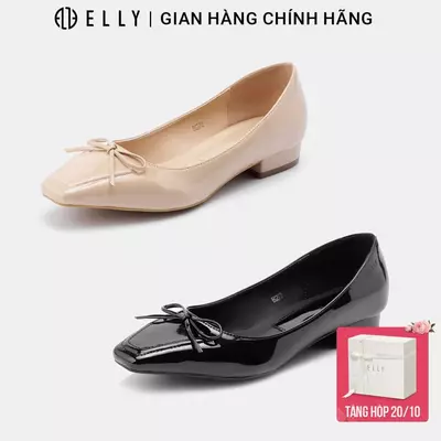 Giày bệt nữ ELLY EG272 da tổng hợp cao cấp giày búp bê thanh lịch