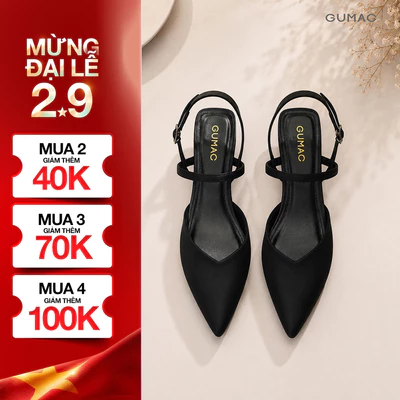 Giày Nữ GUMAC Bít Mũi Gót 3cm Quai Hậu Khóa Kim Loại Hiện Đại Êm Chân Phù Hợp Đi Làm Hằng Ngày GG06030