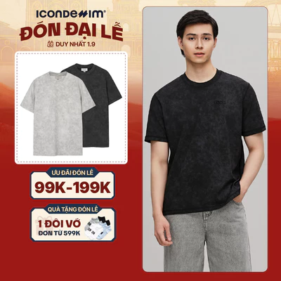 Áo Thun Nam ICONDENIM Basic Logo Wash Form Regular ATID0519