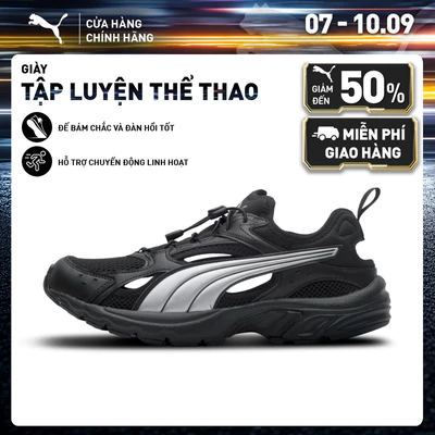 Giày Thể Thao PUMA Unisex Milenio Tech LT Sandal Black-Silver Màu Đen