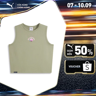 Áo Thun Thời Trang PUMA Nữ ALL IN GOOD TIME TANK W Lux Army Màu Xanh Lá