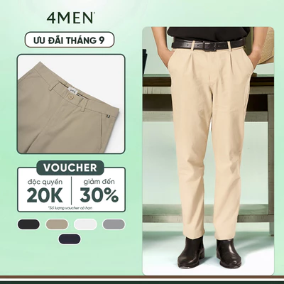 Quần Kaki 4MEN Signature Stripe Trơn Form Regular QK036 Thời Trang, Thanh Lịch