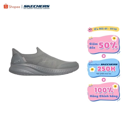 Giày Thể Thao Nam Skechers Slip-Ins BOBS Sport Squad Chaos Smooth Stroll Thường Ngày - 118038-GRY Memory Foam