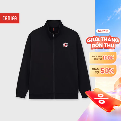 Áo khoác unisex người lớn CANIFA Đơm Hoa Kết Mã khóa kéo dài tay 5OT25W007