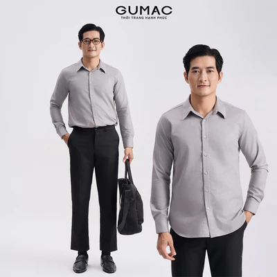 Áo sơ mi nam GUMAC form suông tay dài chất liệu thoáng mát mềm mịn ANG04065