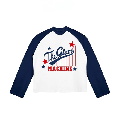 TheGlam CHÍNH HÃNG - Áo Thun Tay Dài “MACHINE” Raglan Màu Trắng/Navy - TS06-13