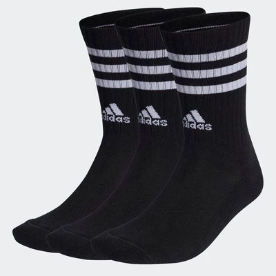 adidas Phong cách sống & Bóng rổ Bộ 3 Đôi Tất Cổ Cao Lót Đệm 3 Sọc Unisex Đen IC1321