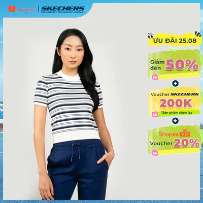 Áo Thun Tay Ngắn Nữ Skechers Skechers Authentic - Iconic Short Sleeve Tee - SL425W470-00QF