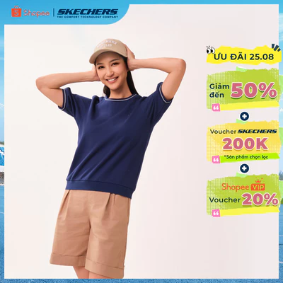 Áo Thun Tay Ngắn Nữ Skechers Skechers Authentic Lounge Short Sleeve Tee - SL226W189-00U6