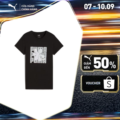 Áo Thun Thời Trang Nữ PUMA Graphics Wording Tee Black Màu Đen