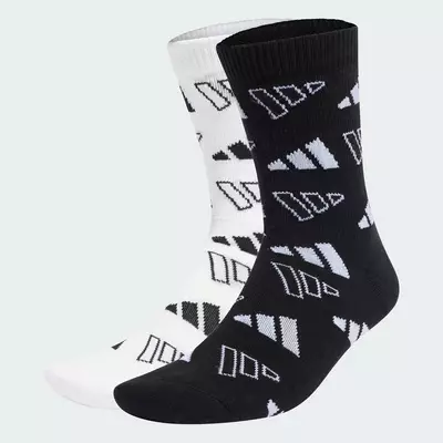 adidas Phong cách sống Bộ 2 Đôi Tất Monogram Unisex trắng KB7293