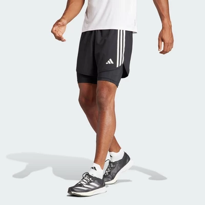 adidas Running Own the Run 3-Stripes 2-in-1 Shorts Men Black IQ3808