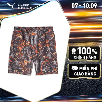 Quần Đùi Thể Thao PUMA Nam DYLAN WILDCAT Short FL 6in Chocolate Fondue-AOP Màu Nâu