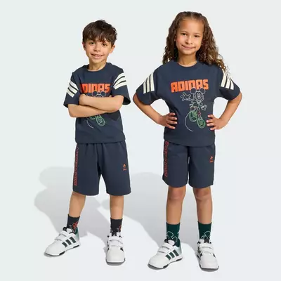 adidas Phong cách sống Bộ áo thun Disney Mickey Mouse cho Trẻ Em Trẻ em Màu xanh da trời JL9186