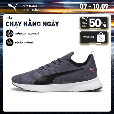 Giày Chạy Bộ PUMA Unisex FLYER RUNNER Galactic Gray- Black-Sunset Glow Màu Xám