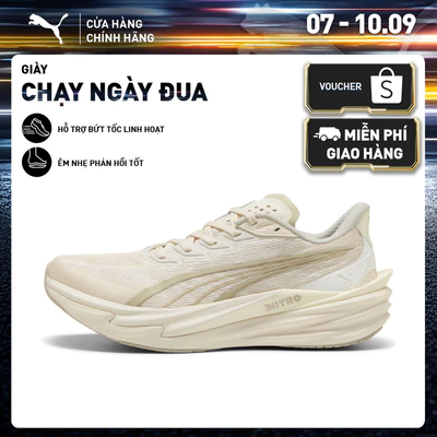 Giày Chạy Bộ PUMA Nam Deviate NITRO 4 Alpine Snow-Warm White Màu Trắng