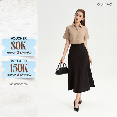 [MUA 2 GIẢM 80K] Chân Váy Đuôi Cá Nữ GUMAC Chân Váy Công Sở Dáng Dài Lưng Cao Xòe Nhẹ Nhàng LVF1014 - LVG0406