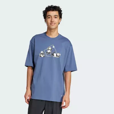 adidas Phong cách sống Áo Thun Graphic Gấu Trúc Vui Nhộn Nam Màu xanh da trời JZ3277
