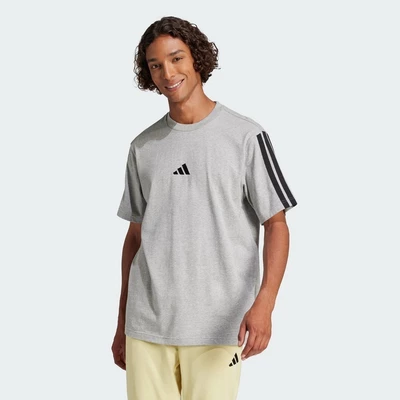 adidas Lifestyle Essentials 3-Stripes Single Jersey Tee Men Grey JW1953
