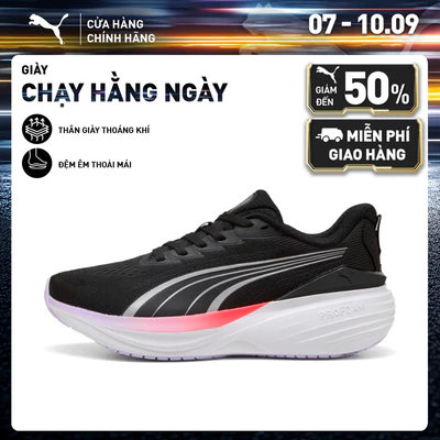 Giày Chạy Bộ PUMA Unisex Scend Pro 3 Black-White-Ultra Red-Light Lavender Màu Đen