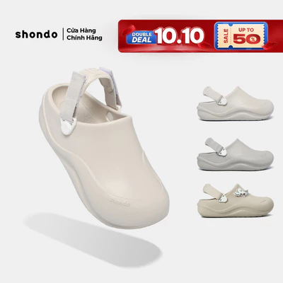 Dép Sục Unisex Shondo Clog Suke Nhựa Đúc Đế Cao 4cm Hack Dáng Siêu Nhẹ Nhiều Màu