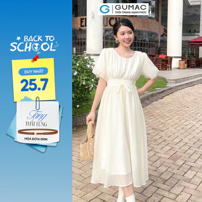 Đầm nữ Gmorning - GUMAC midi tay bí  YDE04001