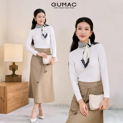 Áo Thun Nữ Tay Dài GUMAC Form Ôm Cổ Tròn Chất Thun Lạnh Co Giãn Basic ATF11020