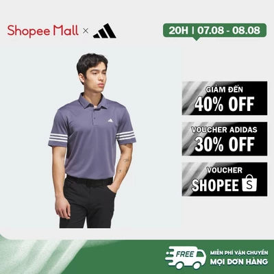 [Duy nhất 8.8 - VOUCHER 30%]adidas Đánh gôn Áo Polo 3 Sọc Nam Màu tím JX7207