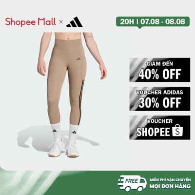 [Duy nhất 8.8 - VOUCHER 30%]adidas Gym & Training Quần Legging Dài 3 Sọc Optime Nữ nâu JX7319