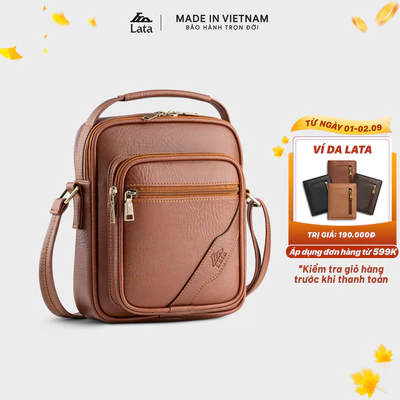 Túi Lata (Thời trang nam phối ngăn tiện dụng - Túi đeo chéo da TN32)