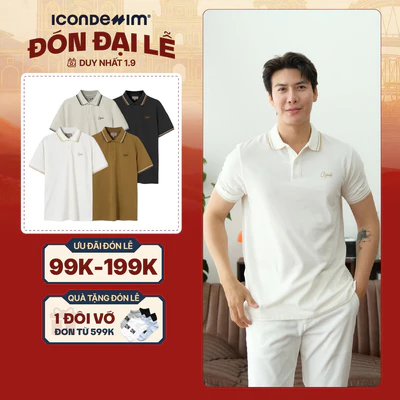 Áo Polo Nam ICONDENIM Họa Tiết Phối Viền Trim Color Form Regular PLID0183
