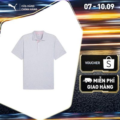 Áo Thun Thể Thao Golf PUMA Nam AP CITRUS POLO White Glow-Deep Navy Màu Trắng
