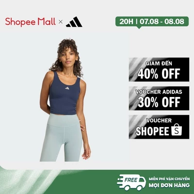 [Duy nhất 8.8 - VOUCHER 30%]adidas Gym & Training Áo Tank Nâng Đỡ Nhẹ 3 Stripes Studio All Me Nữ Màu xanh da trời KV6611