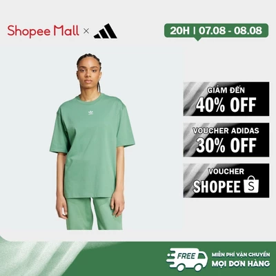 [Duy nhất 8.8 - VOUCHER 30%]adidas Phong cách sống Áo Thun Essentials Boyfriend Nữ màu xanh lá IY7323