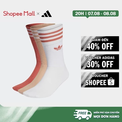 [Duy nhất 8.8 - VOUCHER 30%]adidas Phong cách sống Bộ 3 đôi tất cao cổ Unisex trắng HL6767