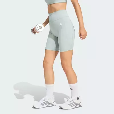 adidas Gym & Training Quần Legging Ngắn Optimé Essentials 7 Inch Với Túi Ẩn Nữ màu xanh lá JZ0829