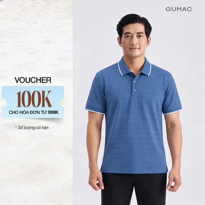 Áo Polo Nam GUMAC Cổ Polo Phối Viền Tay Ngắn Form Suông Tay Ngắn Xẻ Sườn Lai Ngang APNG08095