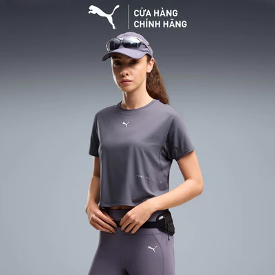 Áo Thun Chạy Bộ PUMA Nữ W BRIGHTSTRIDE Cloudspun Tee Inky Depths Màu Xám