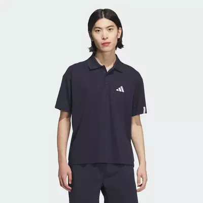 adidas Phong cách sống Áo Polo Essentials Plus Loose Fit Small Logo Short Sleeve Nam Màu xanh da trời JW6986