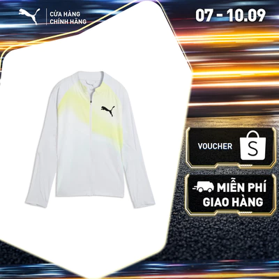 Áo Khoác Chạy Bộ PUMA Nữ W LIGHTSPEED UW GRPHC JACKET Silver Mist-AOP Màu Xám