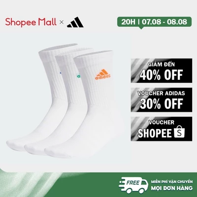 [Duy nhất 8.8 - VOUCHER 30%]adidas Phong cách sống & Bóng rổ Bộ 3 Đôi Tất Cao Cổ Có Đệm Unisex trắng IC1314