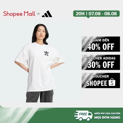 [Duy nhất 8.8 - VOUCHER 30%]adidas Phong cách sống Áo Thun Graphic Treffy Walks Nữ trắng IW0831