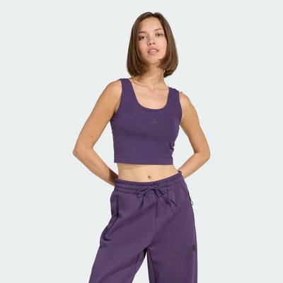 adidas Phong cách sống Áo Tank Top Cotton Lifestyle Logo Nhỏ Essentials Nữ Màu tím KB7127