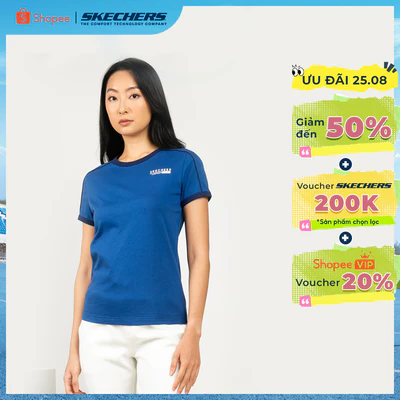 Áo Thun Tay Ngắn Nữ Skechers Skechers Authentic - Iconic Short Sleeve Tee - SL425W465-013L