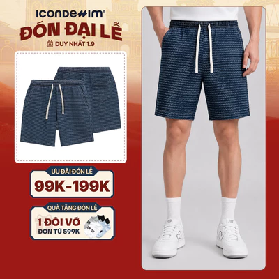 Quần Short Jeans Nam ICONDENIM Gridline Form Loose QSID0266